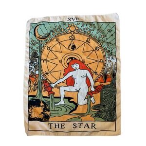 The Star Tarot Small Silky Scarf Tapestry Dream Future Woman Card Horoscope